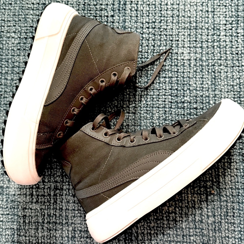 Puma Kaia Mid Platform Gray Sneaker With White Rubber Sole Women Sz 7 - Picture 9 of 11